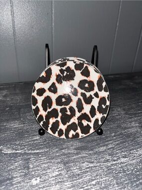 Leopard Print Coaster w/holder